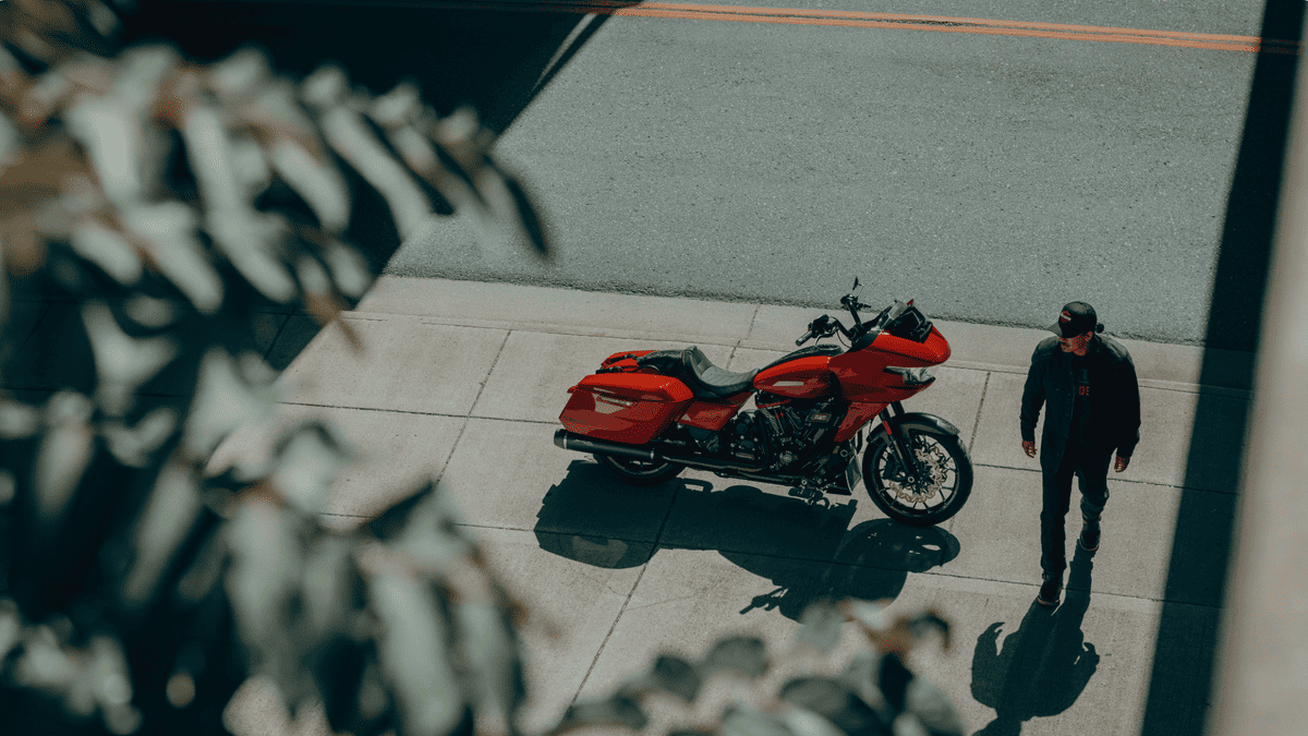 2025 Harley-Davidson® CVO™ Road Glide® ST in dark finish with mountain backdrop—built for performance-minded Bellaire, TX riders seeking power & style.