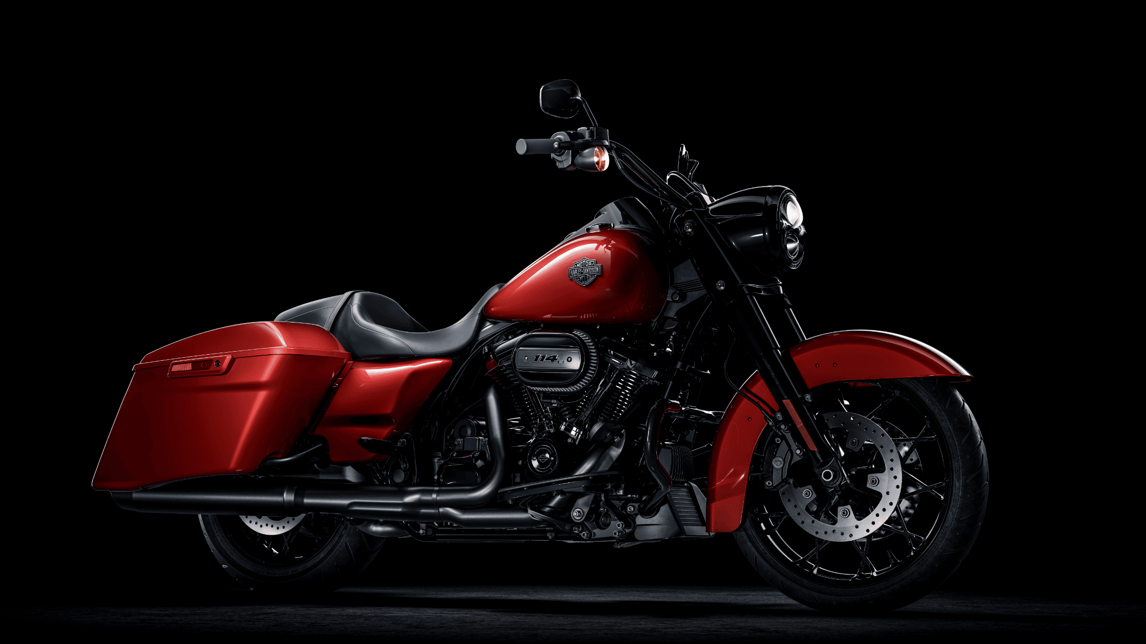 2025 Harley-Davidson® Road King® Special in red, set against a contrasting black background near Stafford, TX